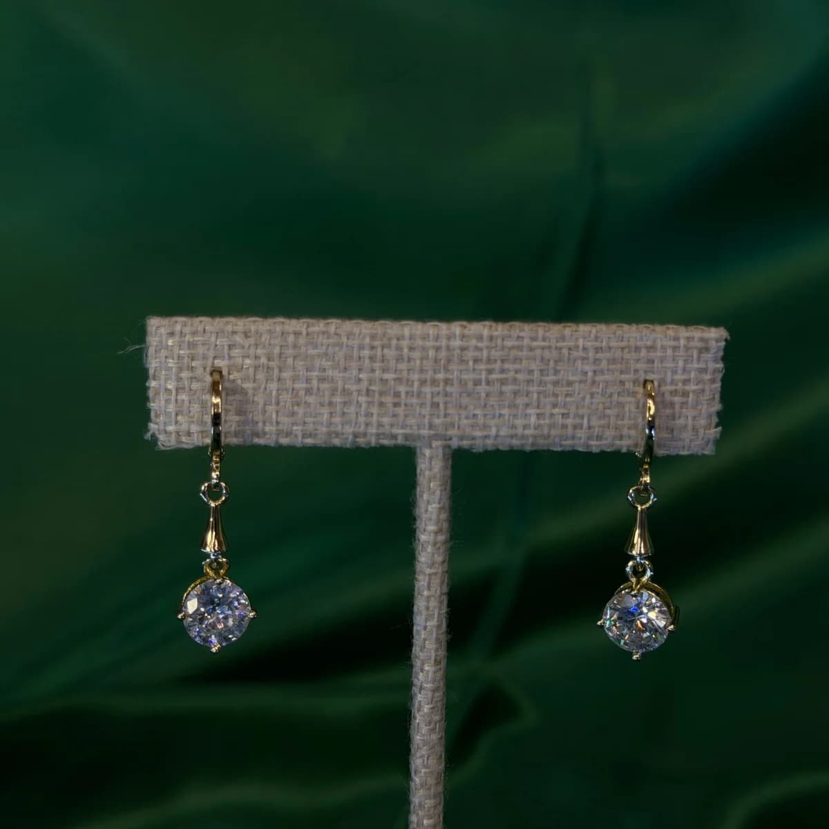 Aretes Largos de Chapa de Oro 18k Brillo