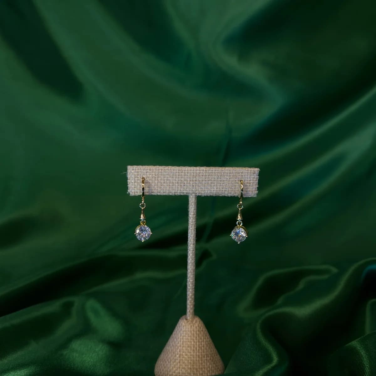 Aretes Largos de Chapa de Oro 18k Brillo — vista 2