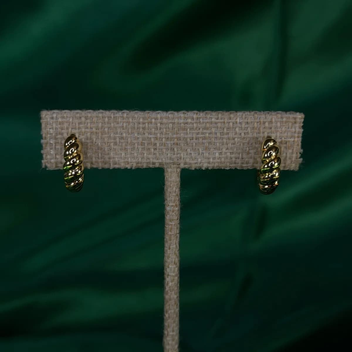 Arracadas Elegantes de Chapa de Oro 18k — vista 2