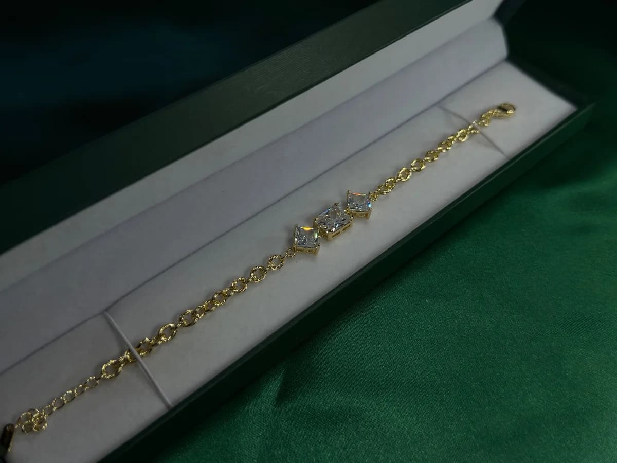 Pulsera de Piedras en Chapa de Oro 18k — vista 2