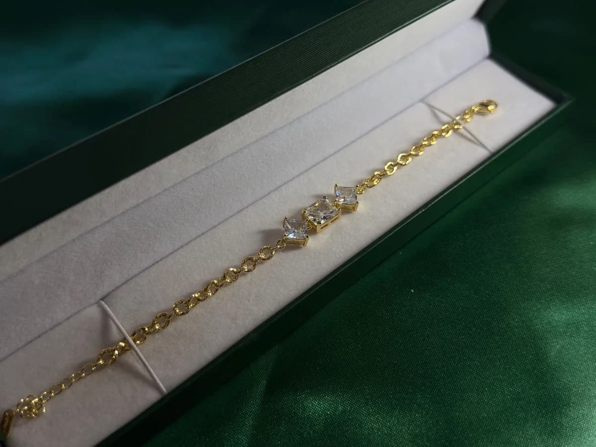 Pulsera de Piedras en Chapa de Oro 18k