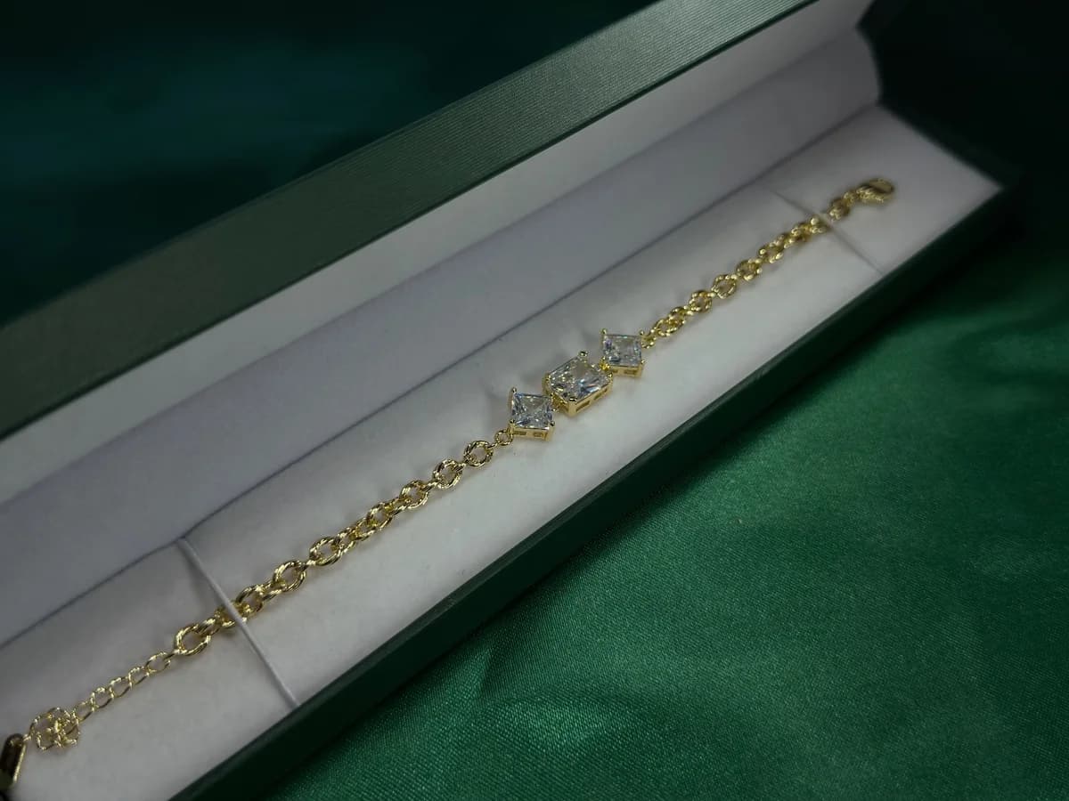 Pulsera de Piedras en Chapa de Oro 18k — vista 3