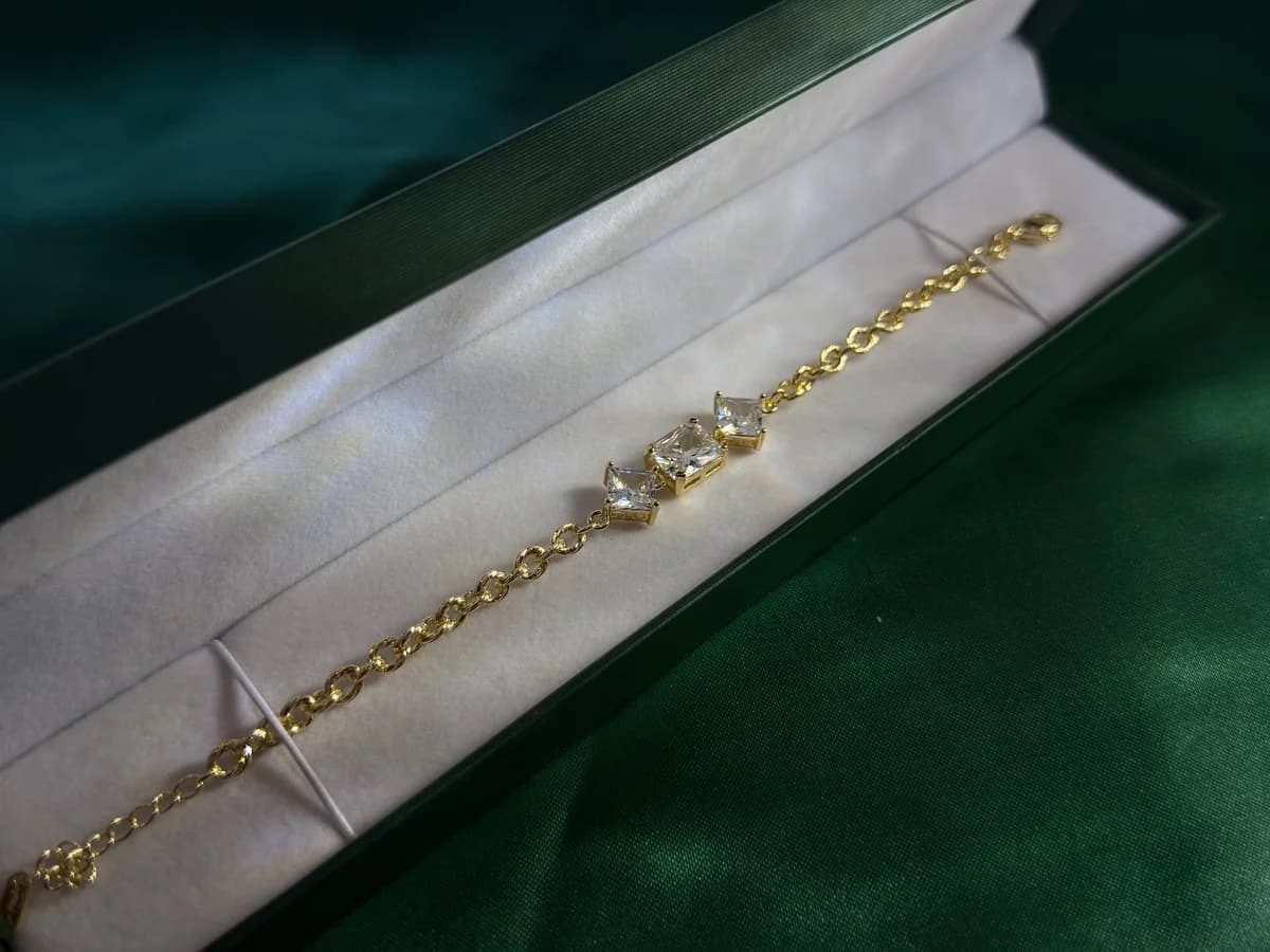 Pulsera de Piedras en Chapa de Oro 18k — vista 4