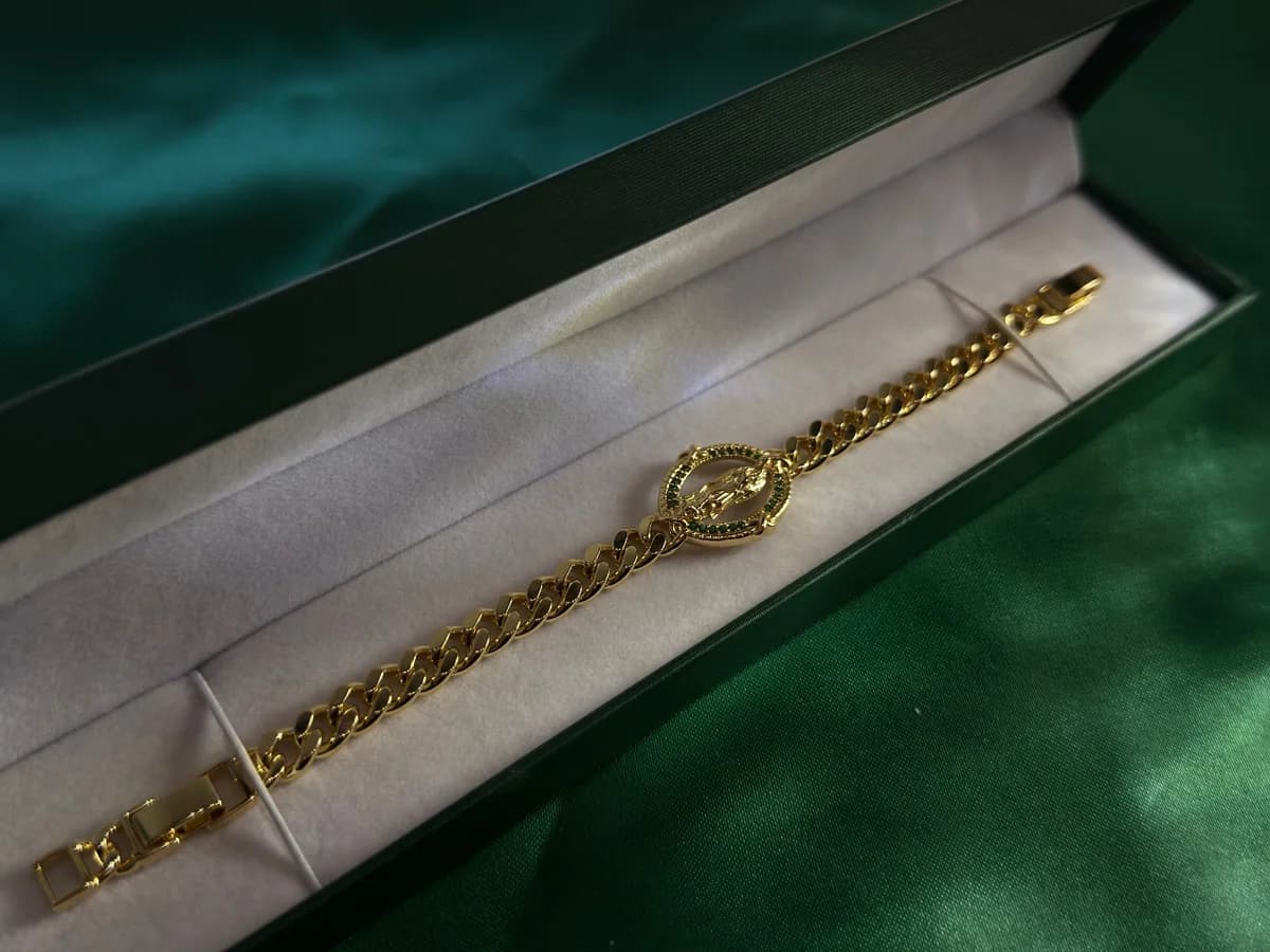 Pulsera Virgen de Guadalupe Chapa de Oro — vista 2