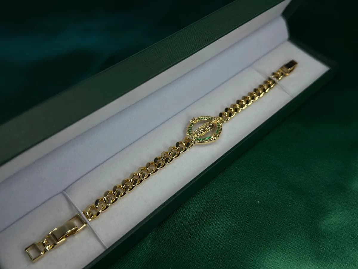 Pulsera Virgen de Guadalupe Chapa de Oro — vista 4