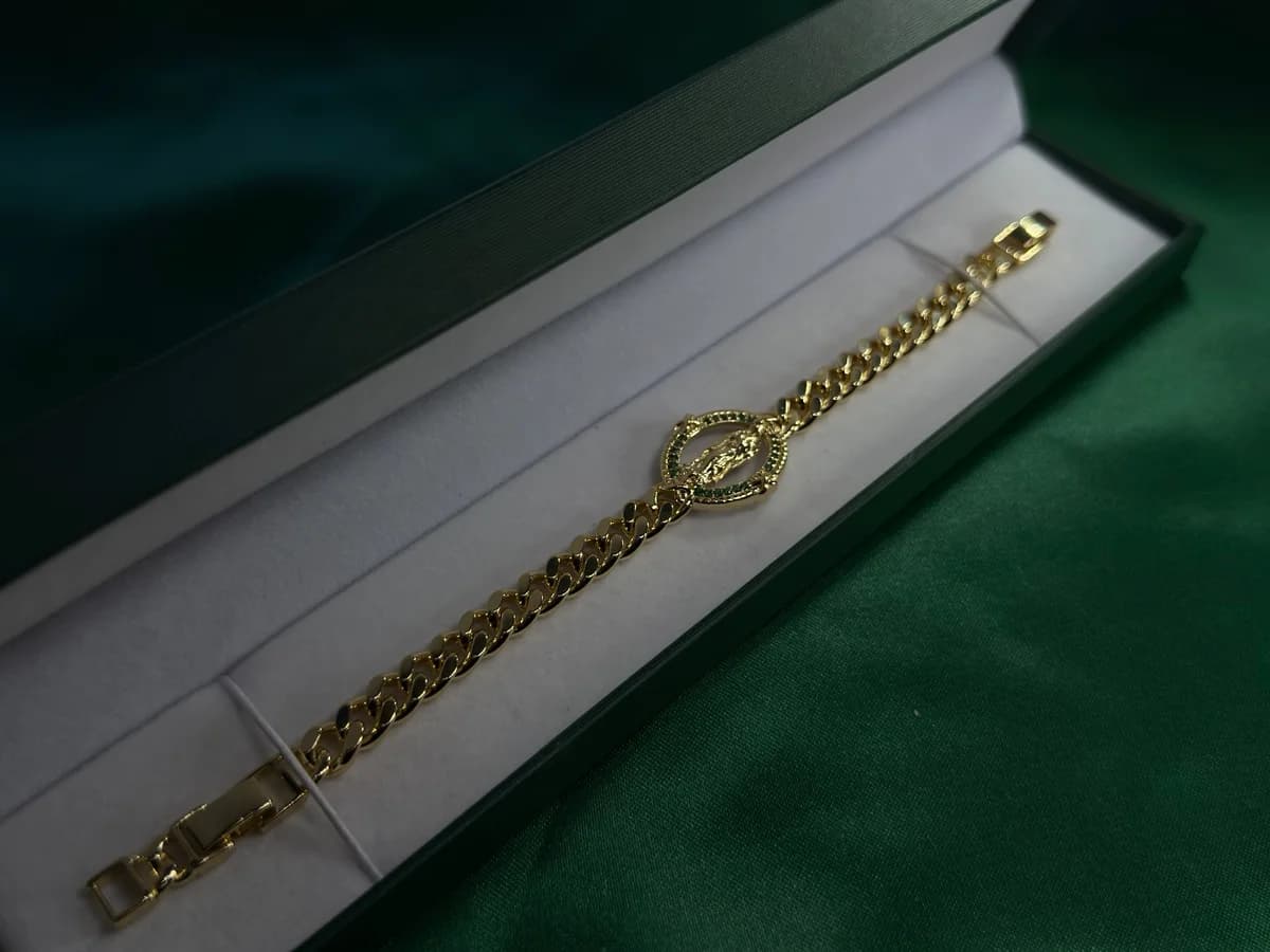 Pulsera Virgen de Guadalupe Chapa de Oro — vista 5