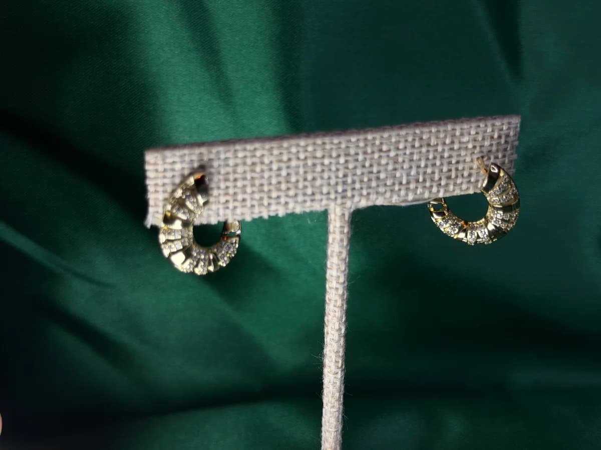 Arracadas Bolas Texturizadas de Chapa de Oro 18k — vista 2