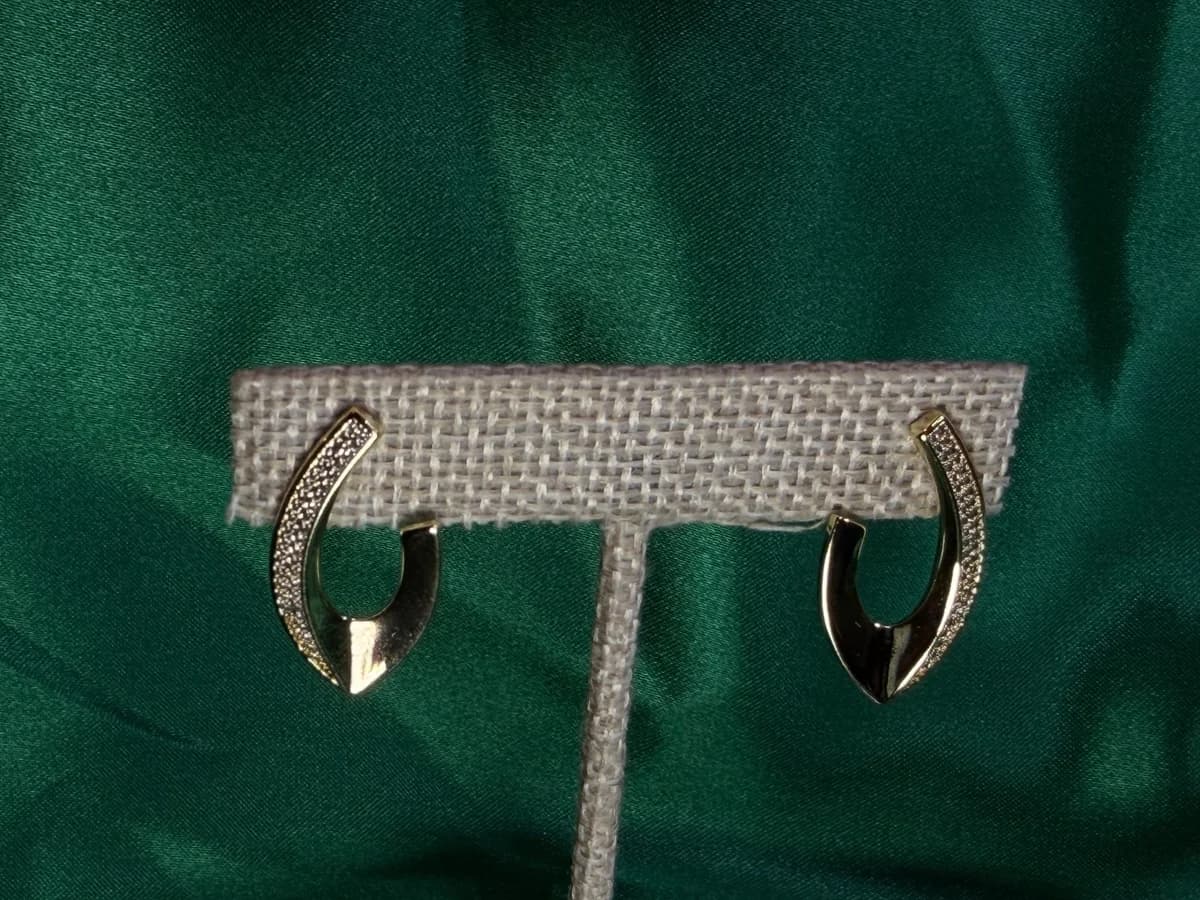 Aretes Semicírculo Clásicos en Chapa de Oro 18k Brillante