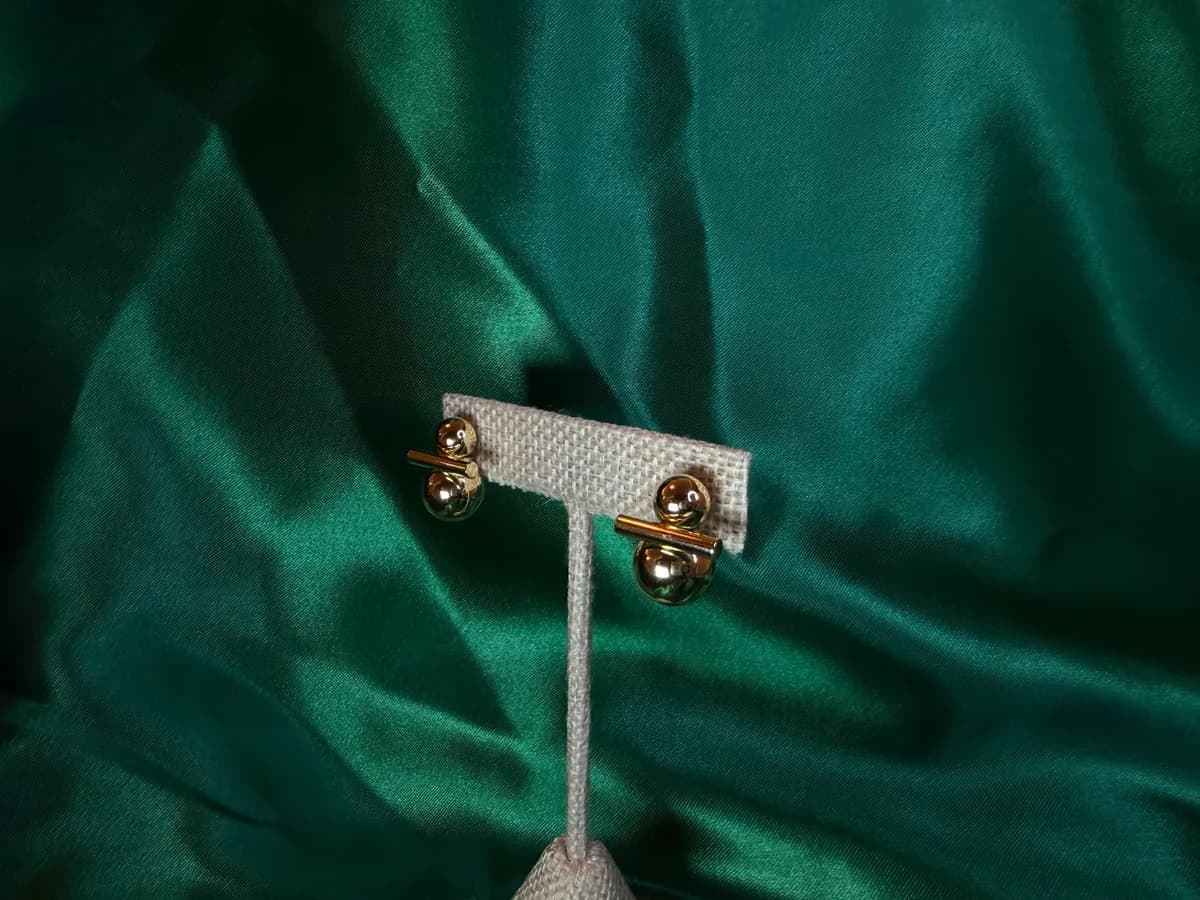 Aretes Discos Dorados en Chapa de Oro 18k