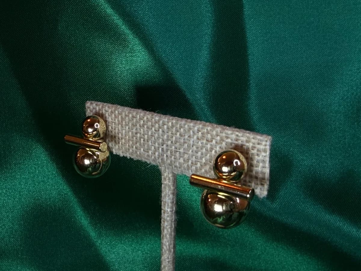 Aretes Discos Dorados en Chapa de Oro 18k — vista 2