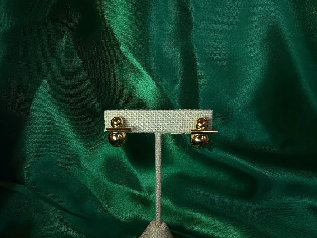 Aretes Discos Dorados en Chapa de Oro 18k — vista 4