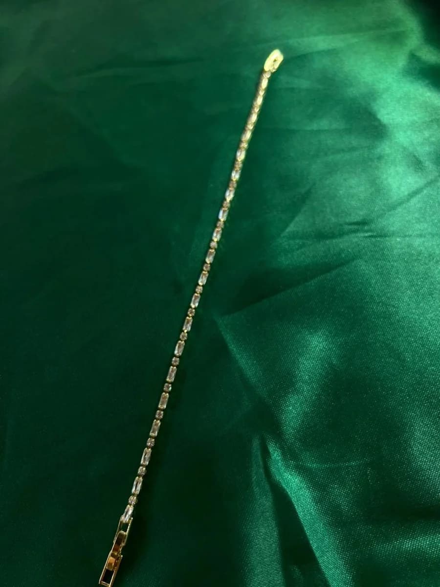 Pulsera Delgada Zirconias en Chapa de Oro 18k — vista 3