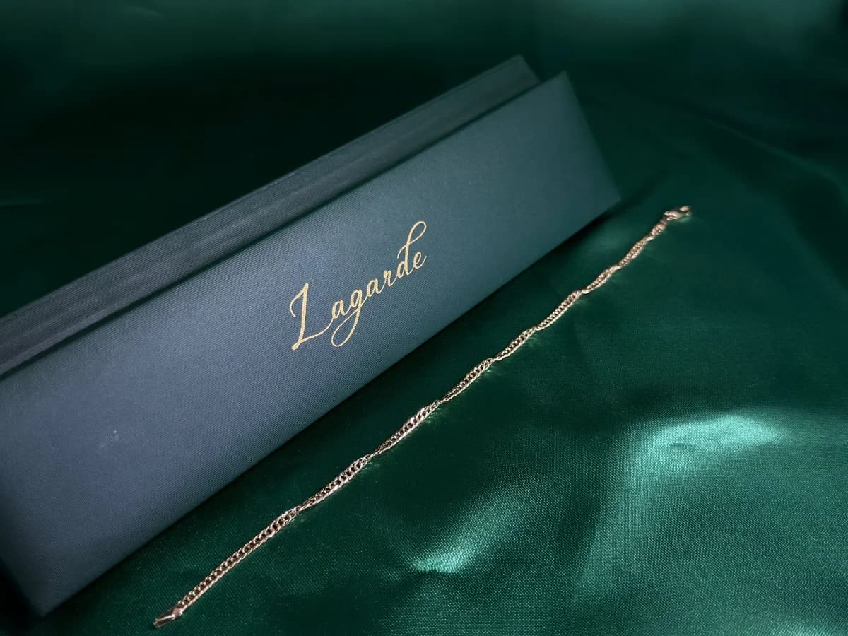 Pulsera Eslabones Torcidos Delicados en Chapa de Oro 18k — vista 3