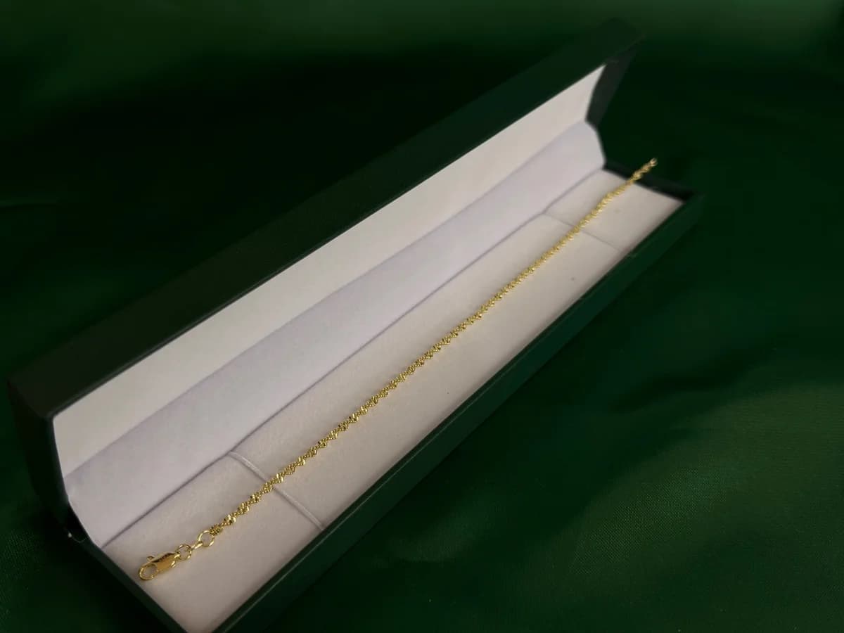 Pulsera Eslabones Trenzados Finos en Chapa de Oro 18k