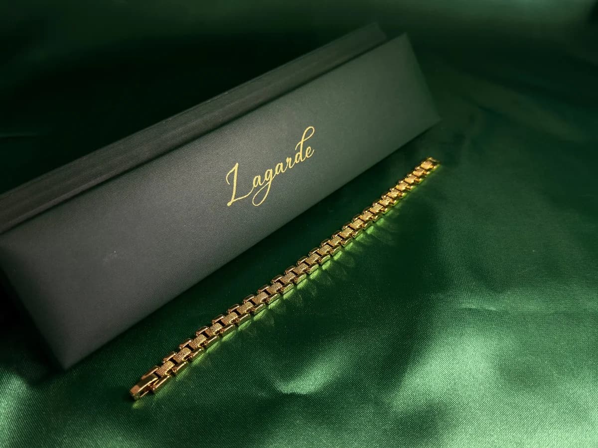 Pulsera Eslabones Geométricos en Chapa de Oro 18k — vista 2