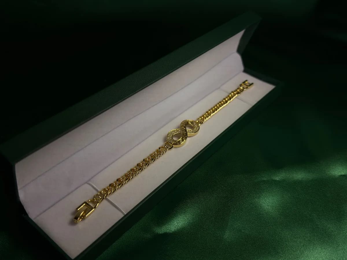 Pulsera Infinito Brillante en Chapa de Oro 18k