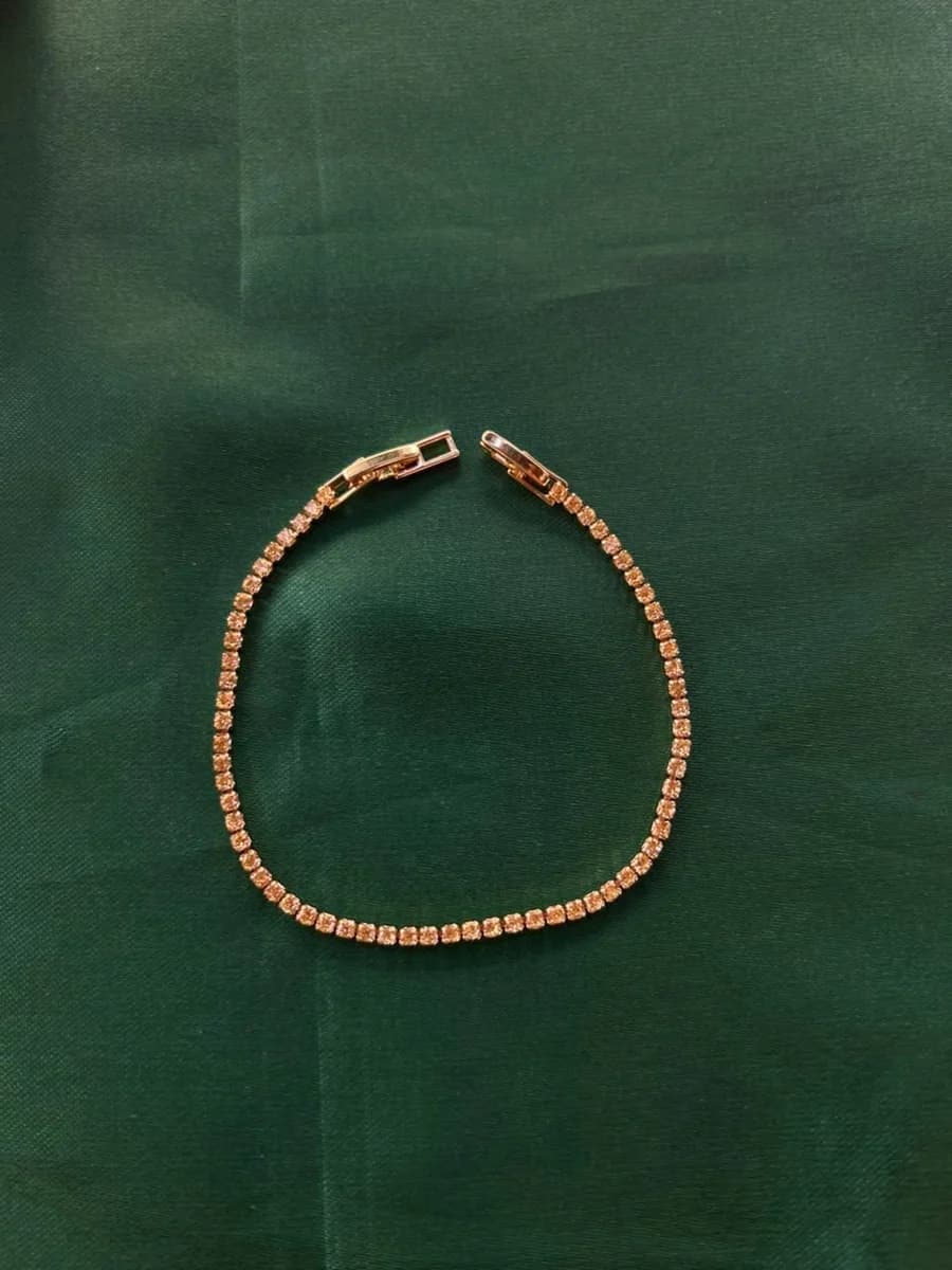 Pulsera Estilo Tennis de Piedra en Chapa de Oro 18k — vista 4