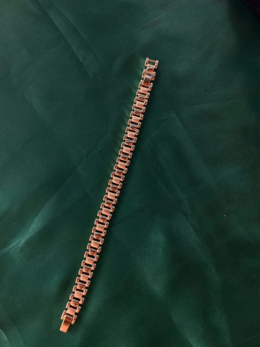 Pulsera Eslabones Estilo Reloj en Chapa de Oro 18k — vista 3