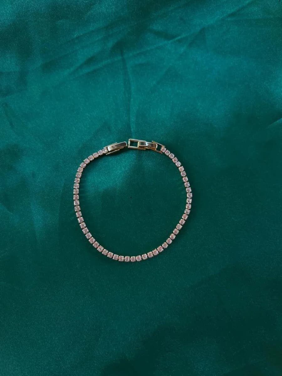 Pulsera Estilo Tennis de Piedra en Chapa de Oro 18k — vista 4