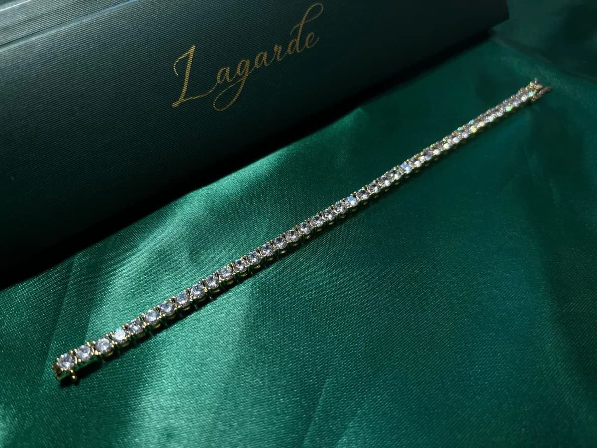 Pulsera Estilo Tennis de Piedra en Chapa de Oro 18k — vista 5