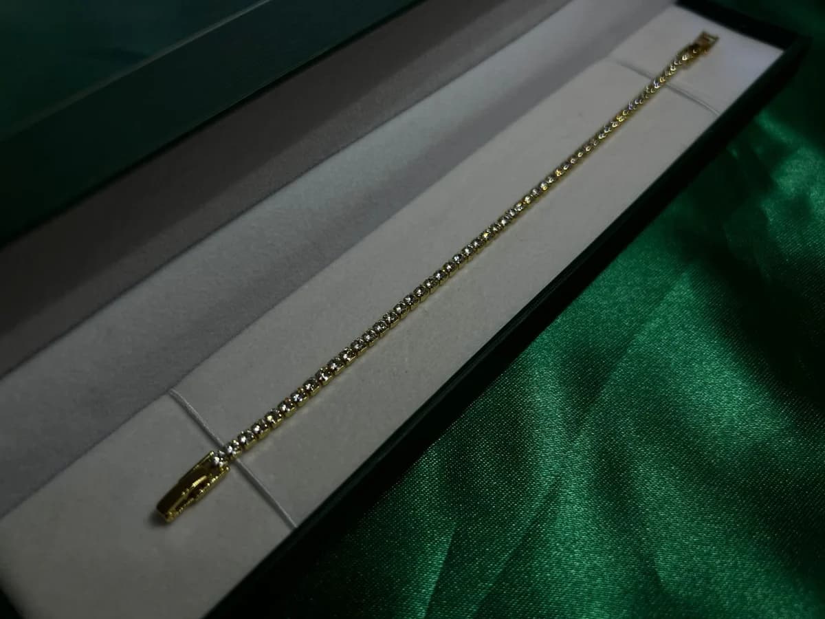 Pulsera Estilo Tennis de Piedra en Chapa de Oro 18k — vista 2