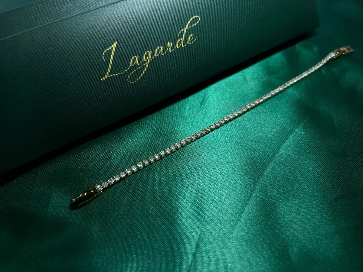Pulsera Estilo Tennis de Piedra en Chapa de Oro 18k — vista 3