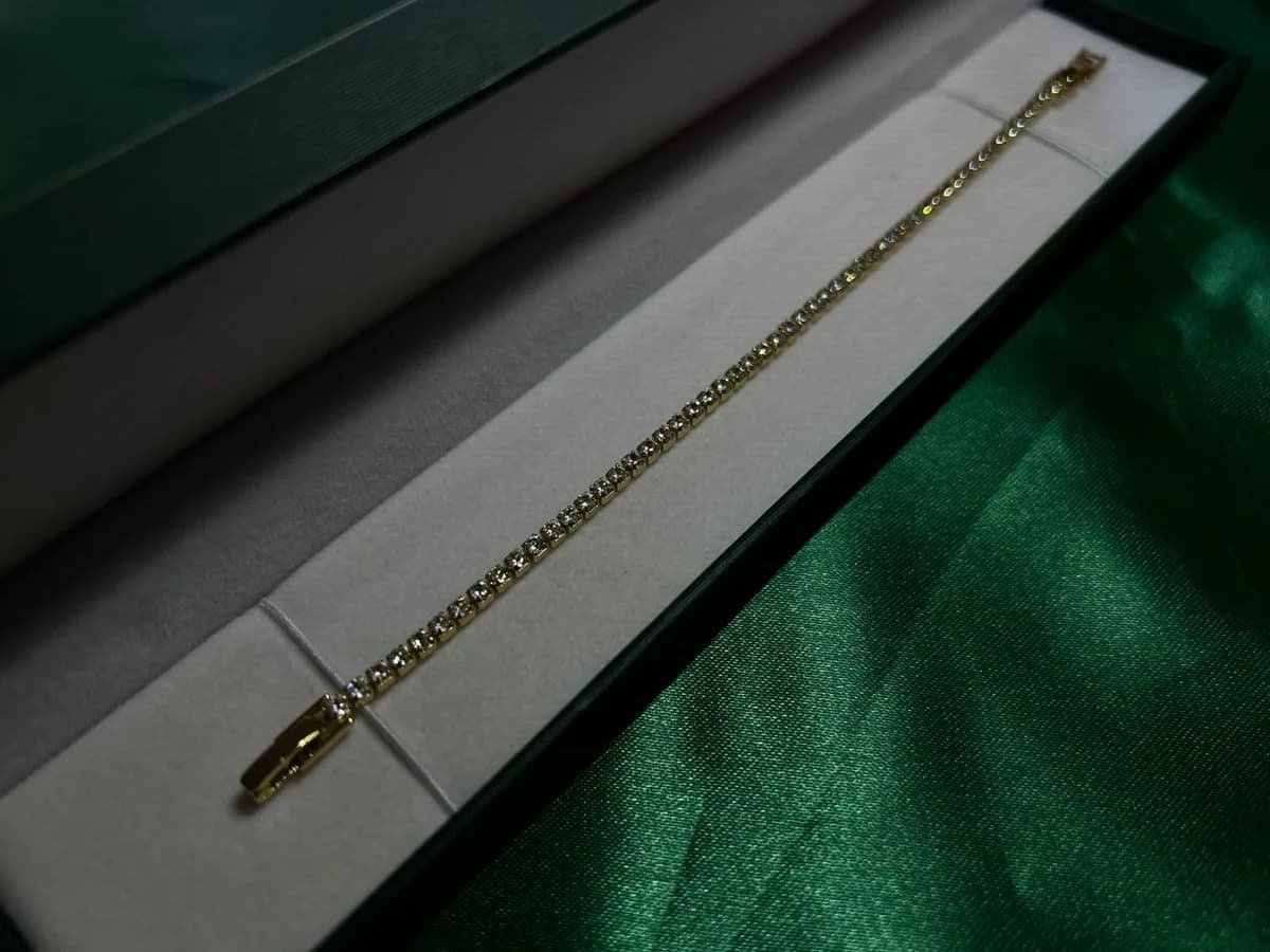 Pulsera Estilo Tennis de Piedra en Chapa de Oro 18k — vista 4