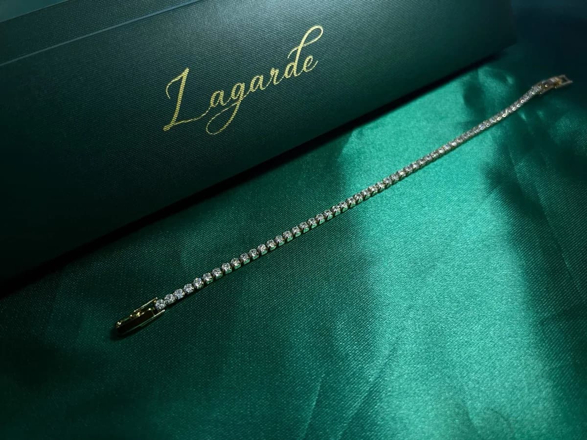 Pulsera Estilo Tennis de Piedra en Chapa de Oro 18k — vista 5
